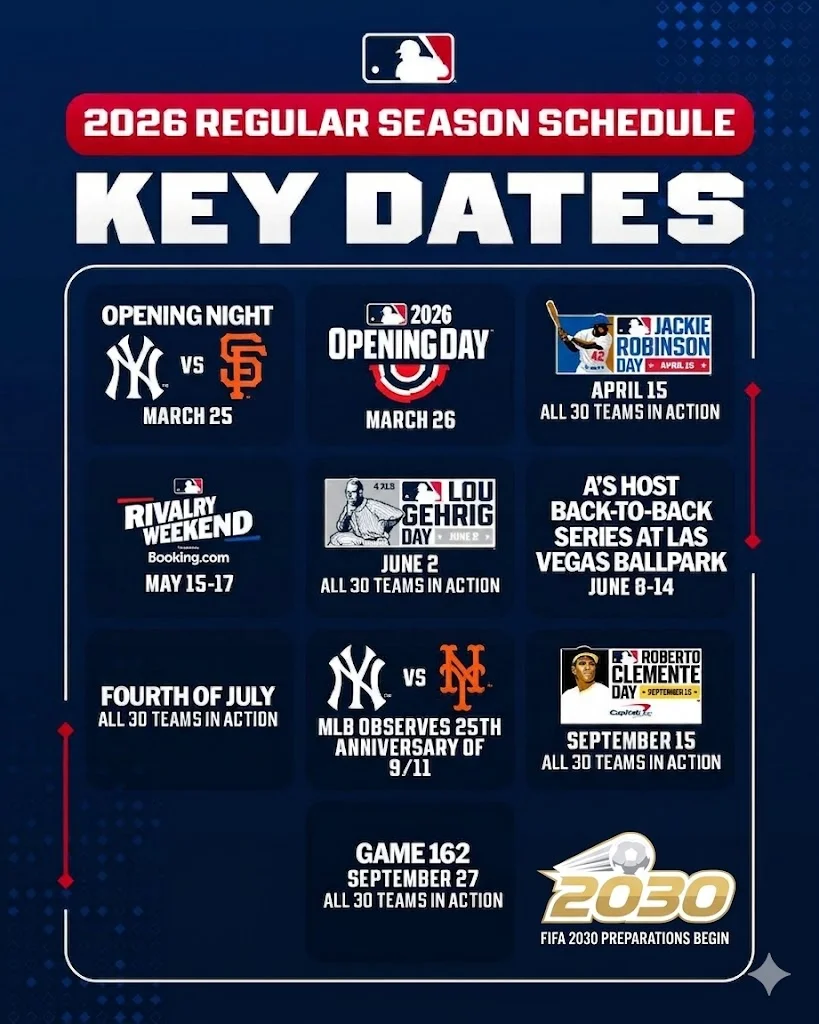 2026 MLB 賽程關鍵日期表